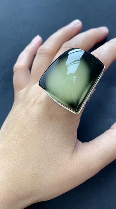 【闪购商品】琥珀裸石银S925镶嵌琥珀戒指