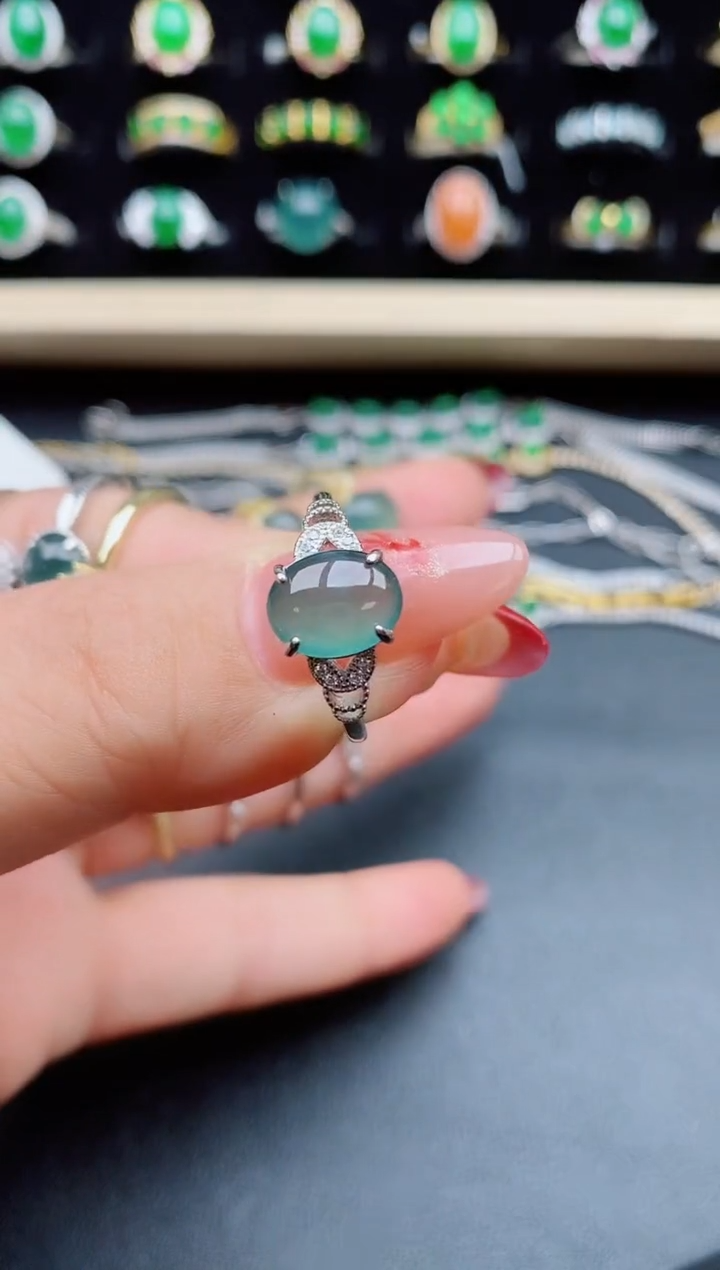 【闪购商品】翡翠戒指银S925镶嵌3213