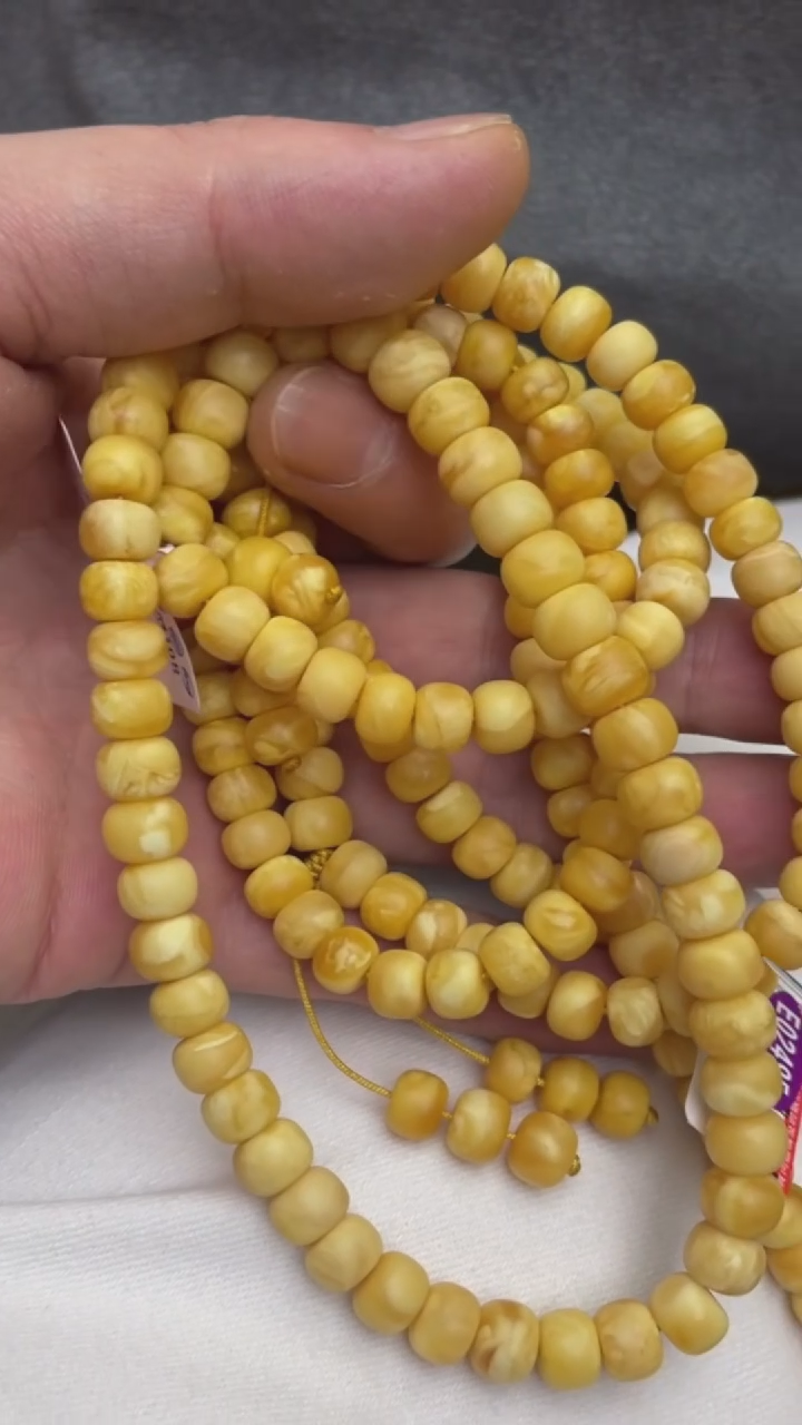 【闪购商品】琥珀裸石未镶嵌香珀老型108素圈/多样性发其一