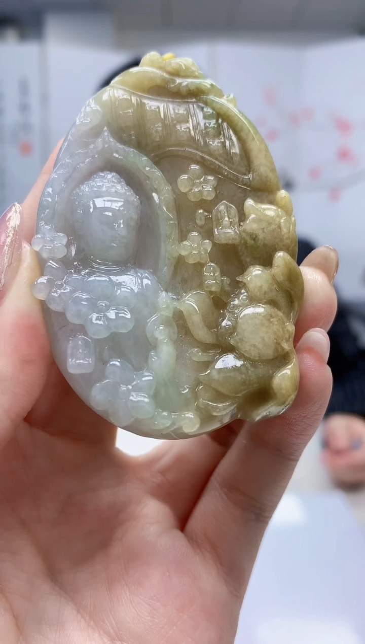 【闪购商品】定制翡翠未镶嵌5153jw-毛货挂件99