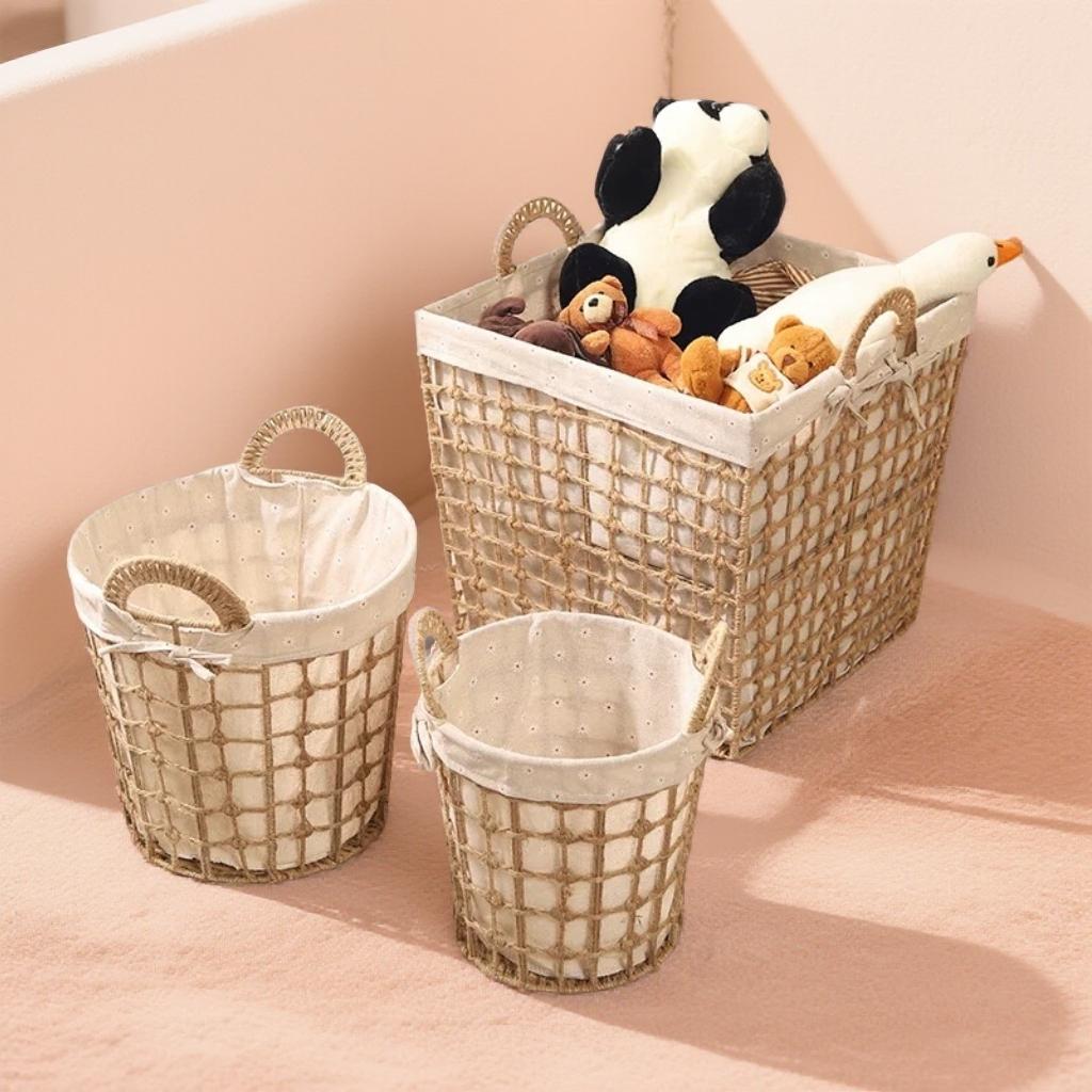 洗衣篓手工置物篮家用收纳筐简约轻奢欧风脏衣篮高颜值脏衣篓大号