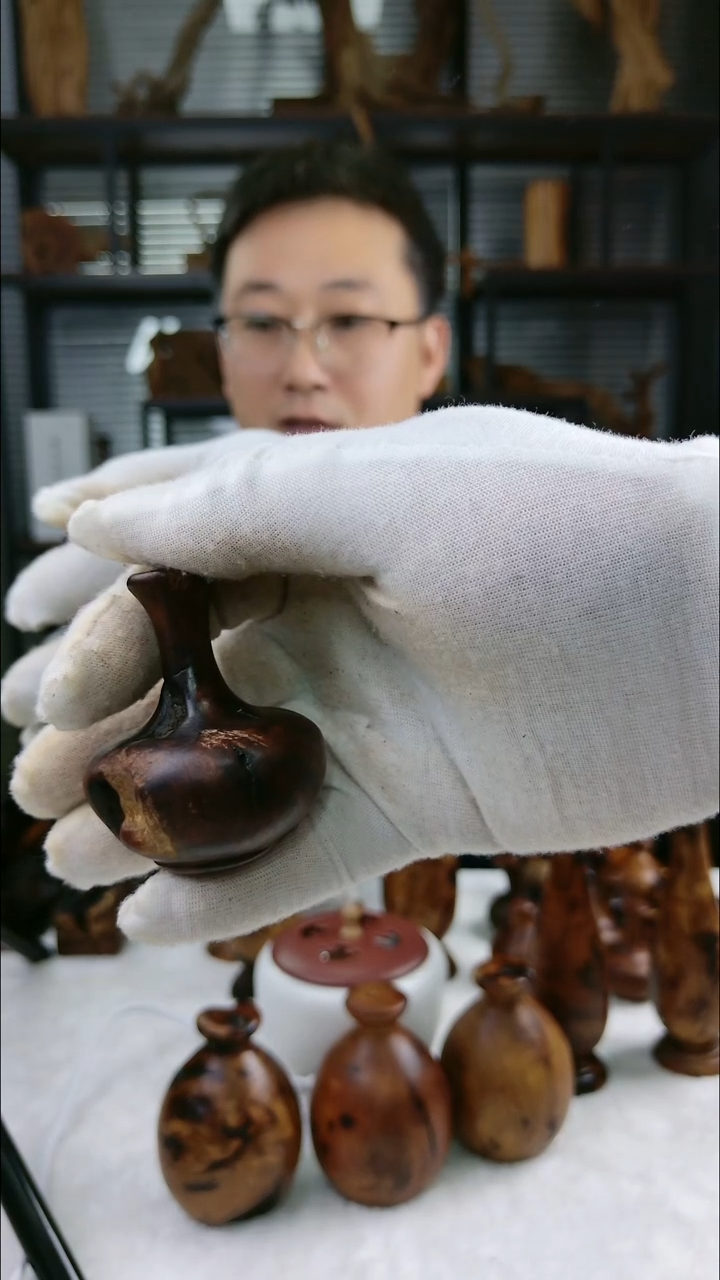 枣木雷击枣木小花瓶摆件