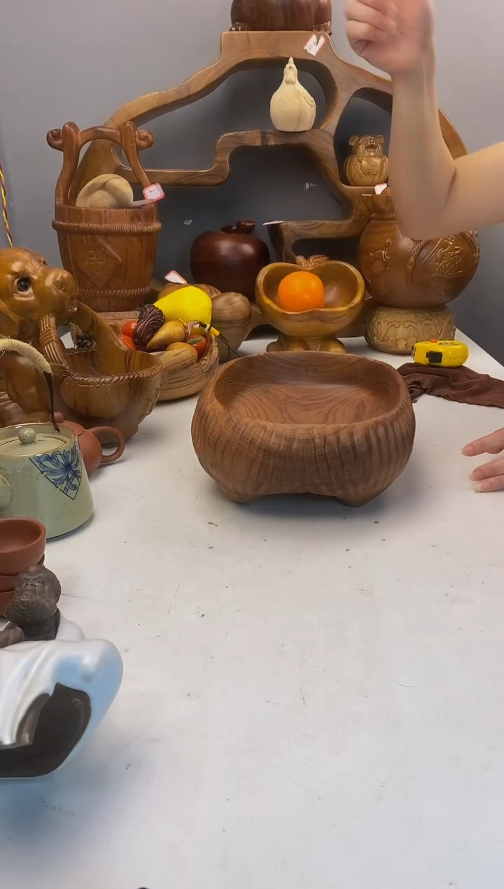香樟木香樟木23精品竖条纹果盆