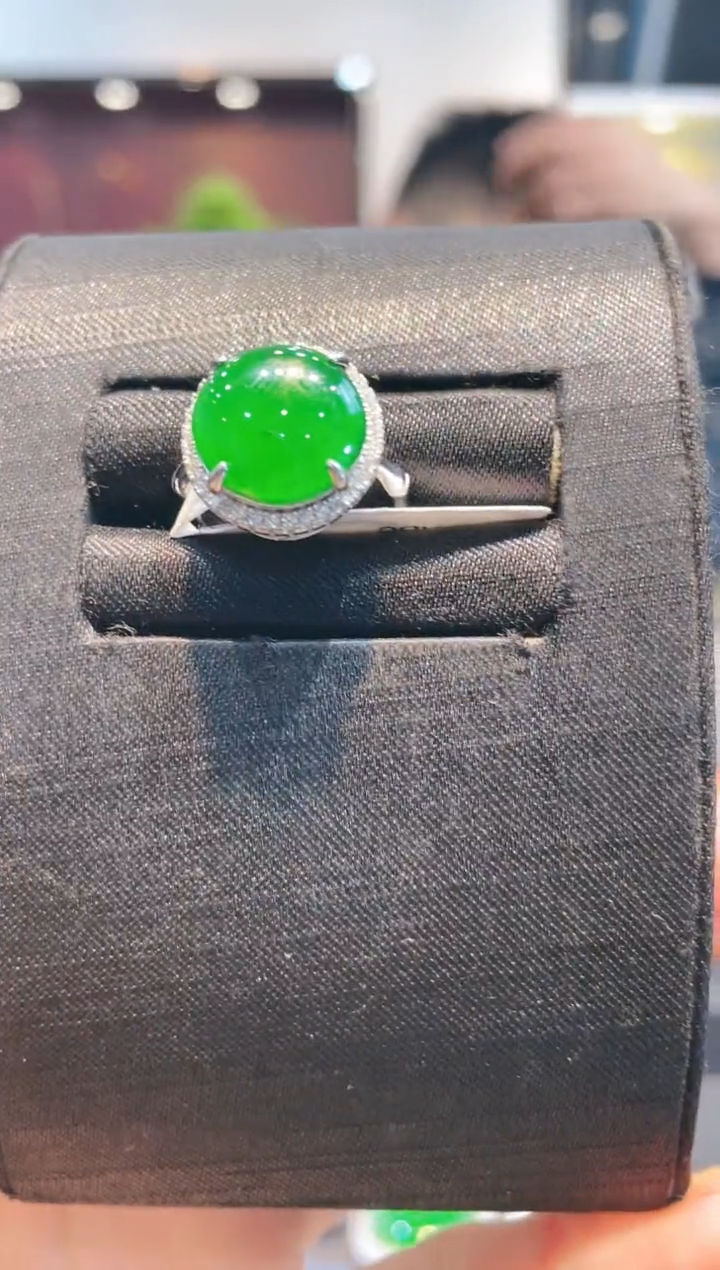 【闪购商品】翡翠未镶嵌颈饰A10天然A货翡翠戒指