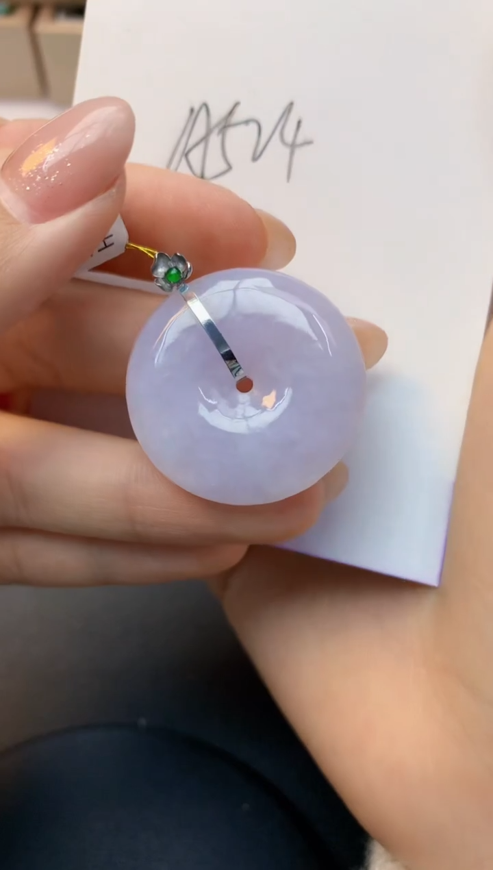 颈饰18K金镶嵌翡翠天然A货缅甸翡翠百元以上9元证书费自理