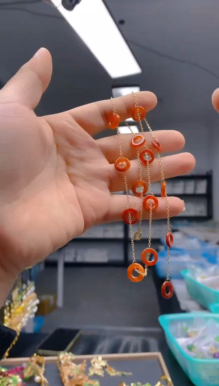 【闪购商品】翡翠耳饰合金0181翡翠锁骨链