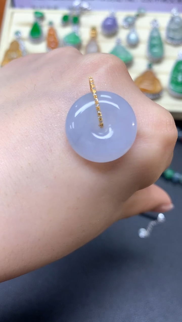 【闪购商品】翡翠吊坠(不含链)18K金镶嵌吊坠|1650+165