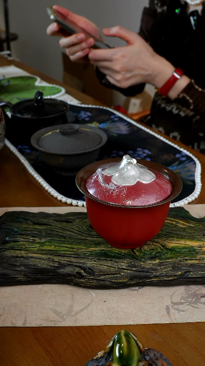 茶瓷物语福利描银盖碗