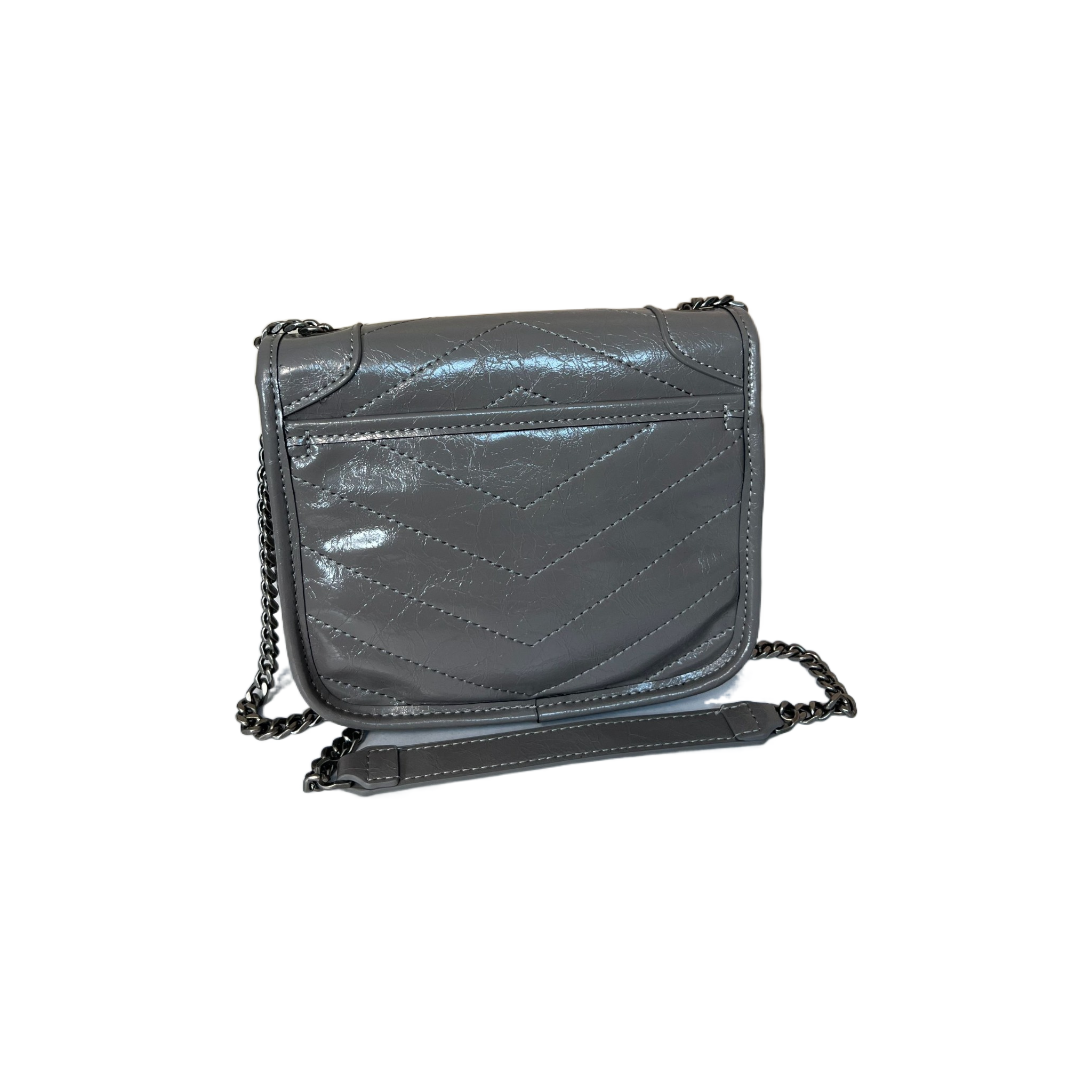 TOLEX2025新款手工女包小邮差灰色20cm