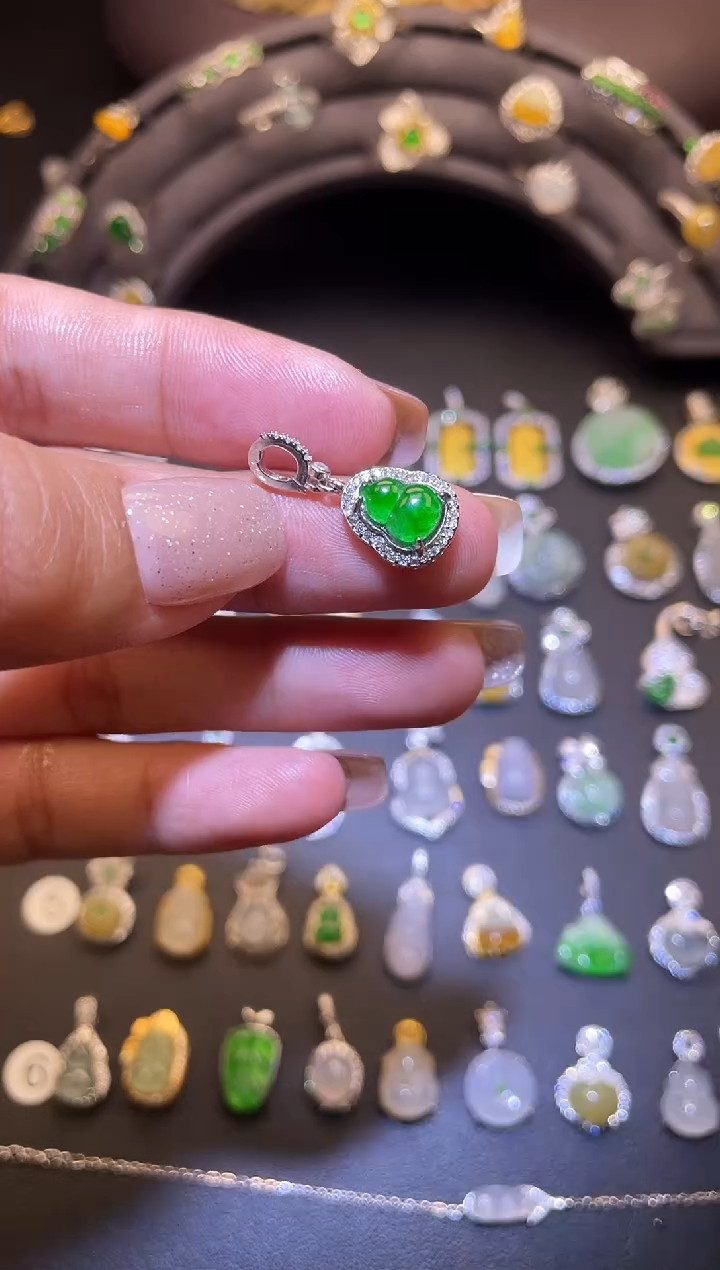 吊坠(不含链)银S925镶嵌翡翠1