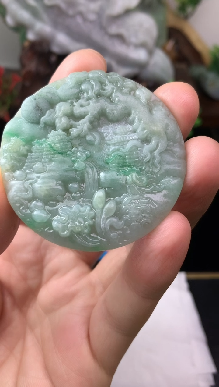 颈饰未镶嵌翡翠真*山水