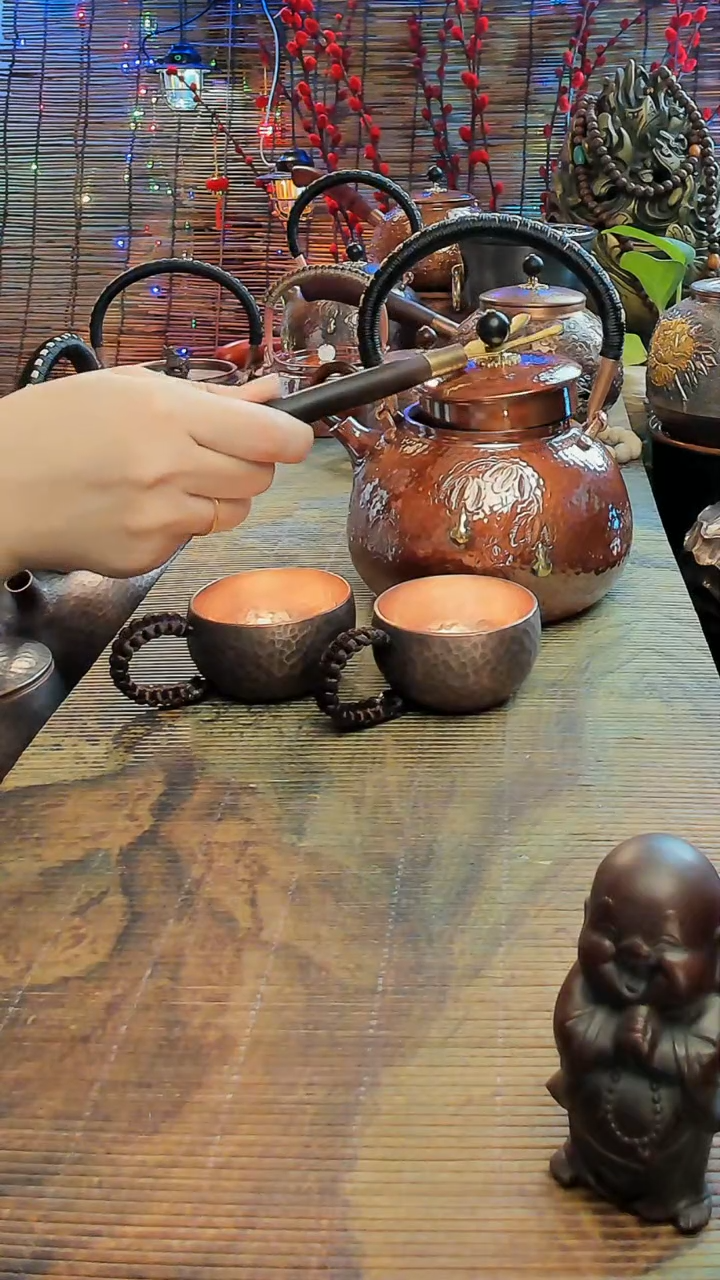 【闪购商品】高温烤色葫芦紫铜壶+2只小主人杯