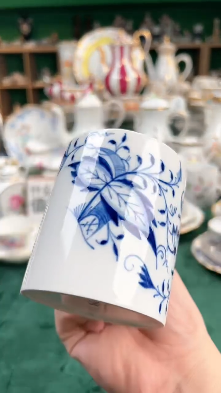 【闪购商品】瓷片梅森新品蓝洋葱马克杯