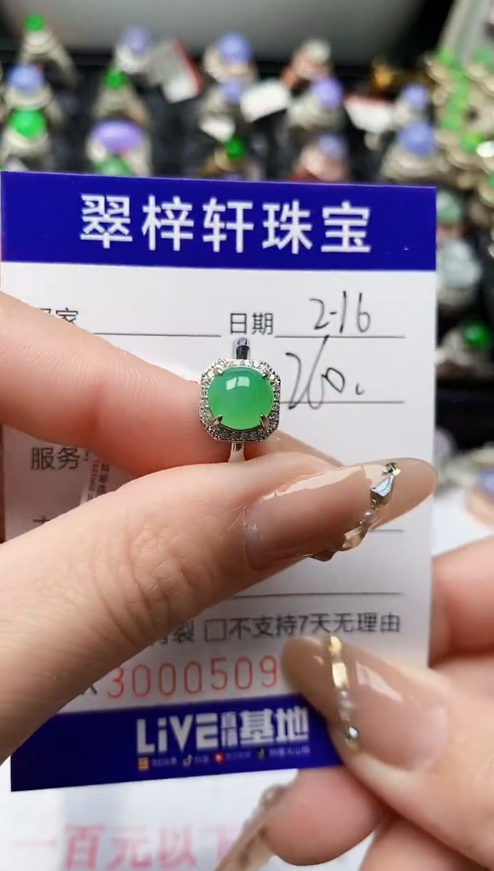 【闪购商品】翡翠戒指银S925镶嵌/0509
