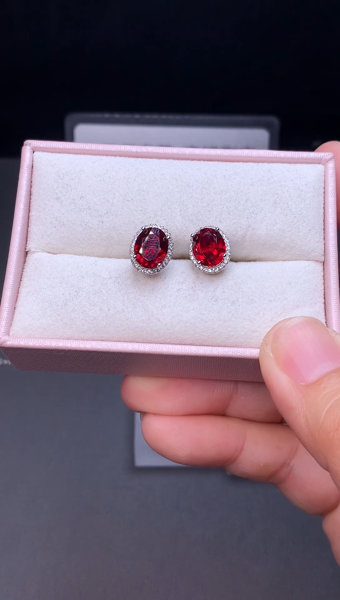 银S925镶嵌耳饰红宝石22