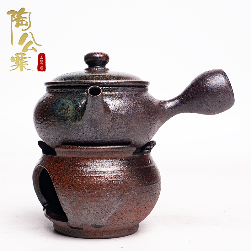陶公粟底槽青柴烧唐羽烧水壶180cc手制精美小容量家用柴烧壶