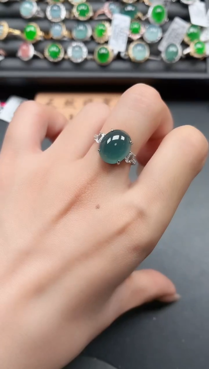 银S925镶嵌戒指翡翠1111