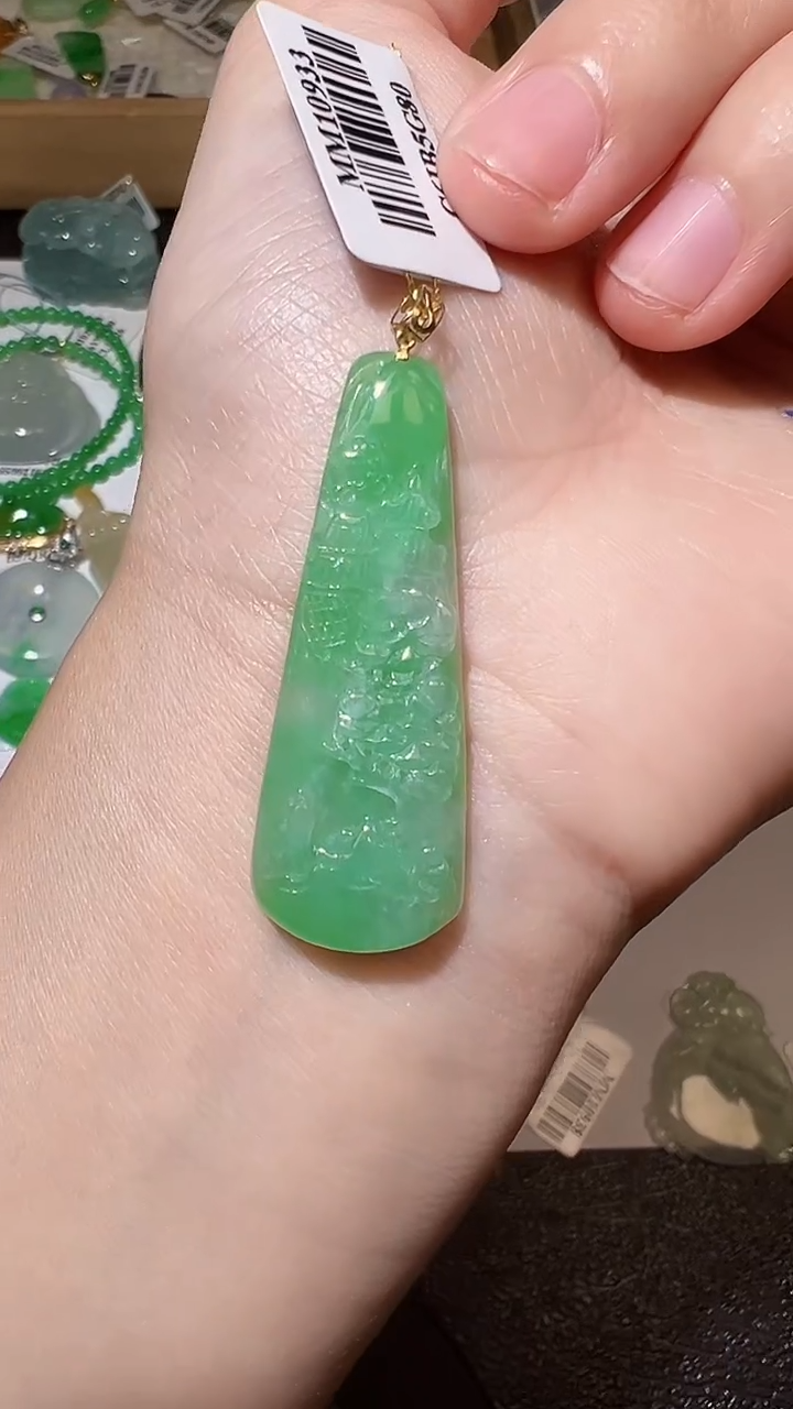 【闪购商品】翡翠18K金镶嵌挂件去
