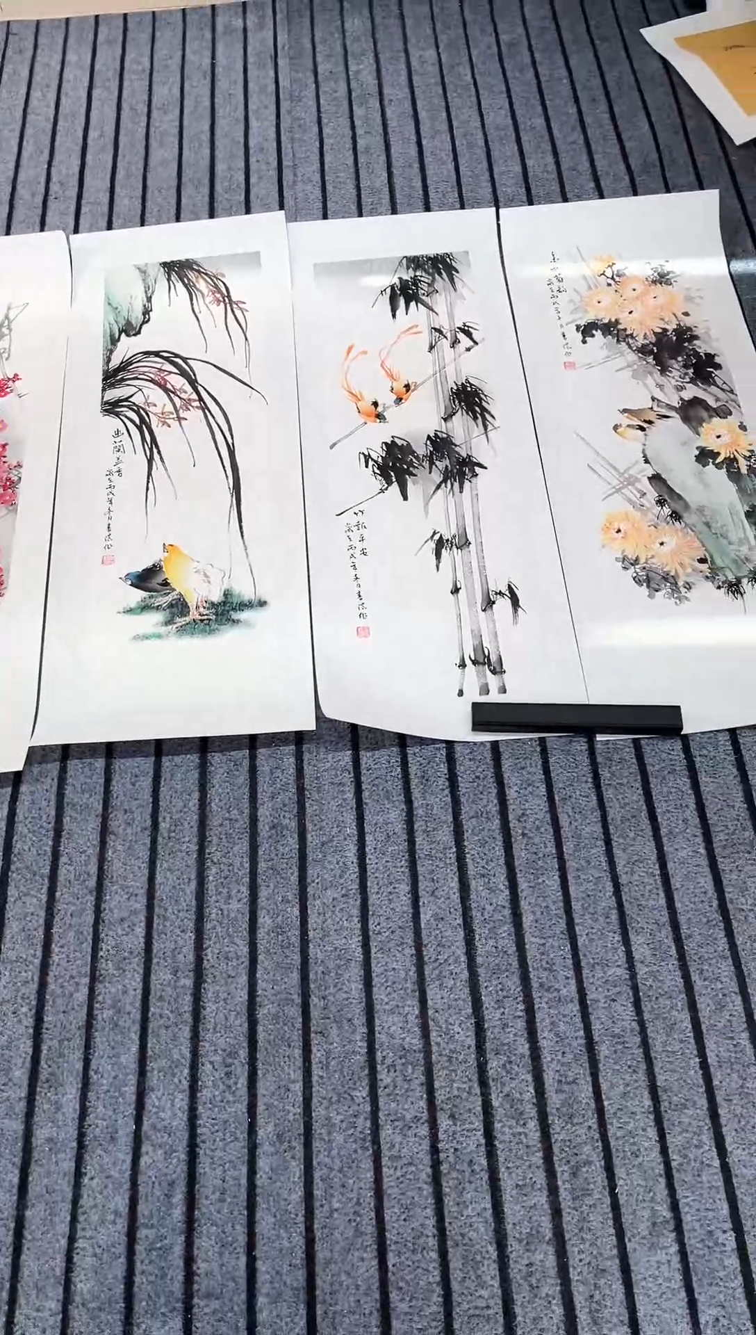 精品国画花鸟作品条屏