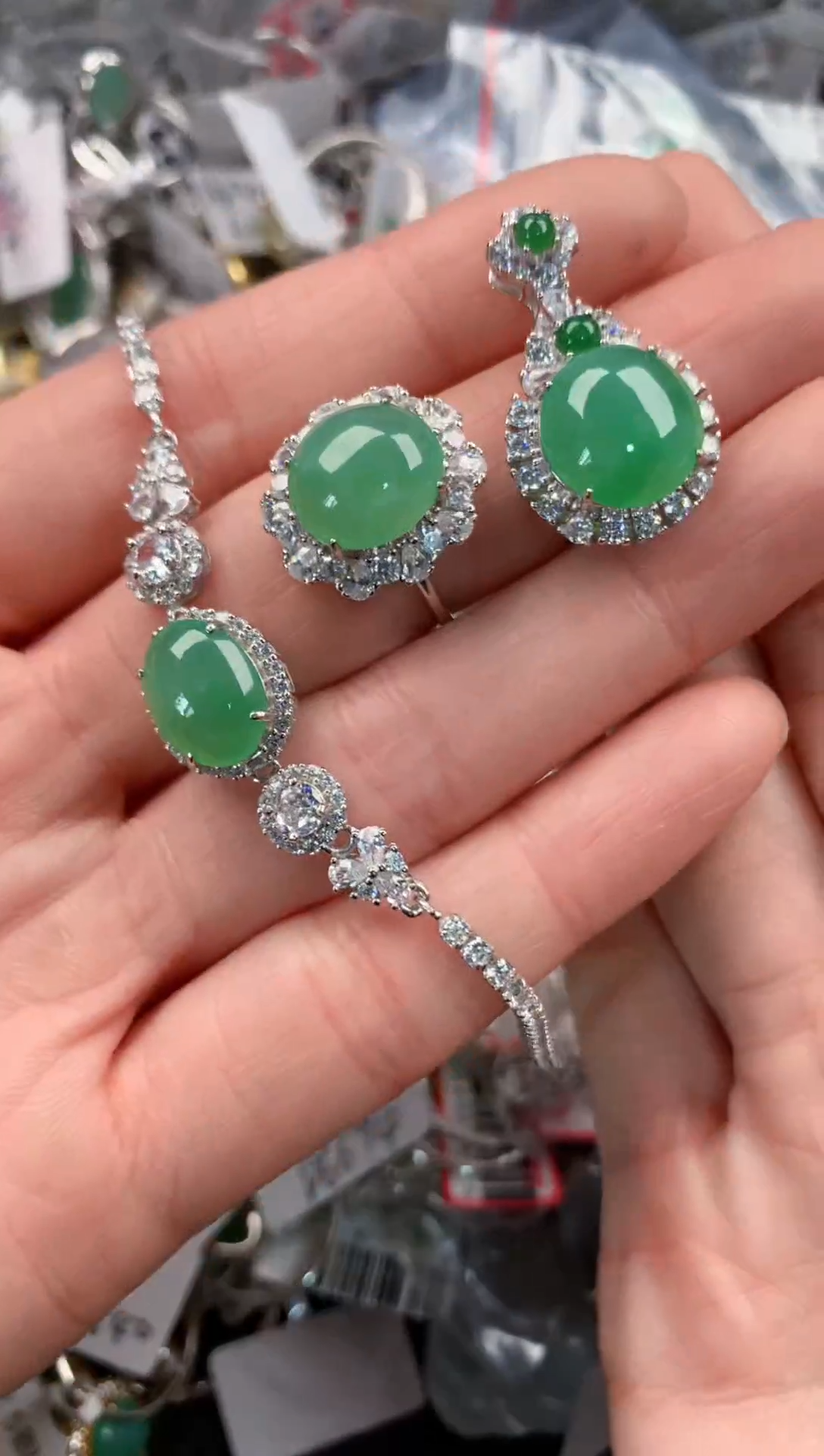 银S925镶嵌戒指翡翠666   7