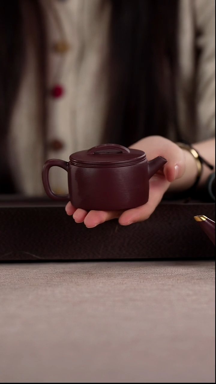 茶壶紫砂深井紫泥精工平底小汉瓦