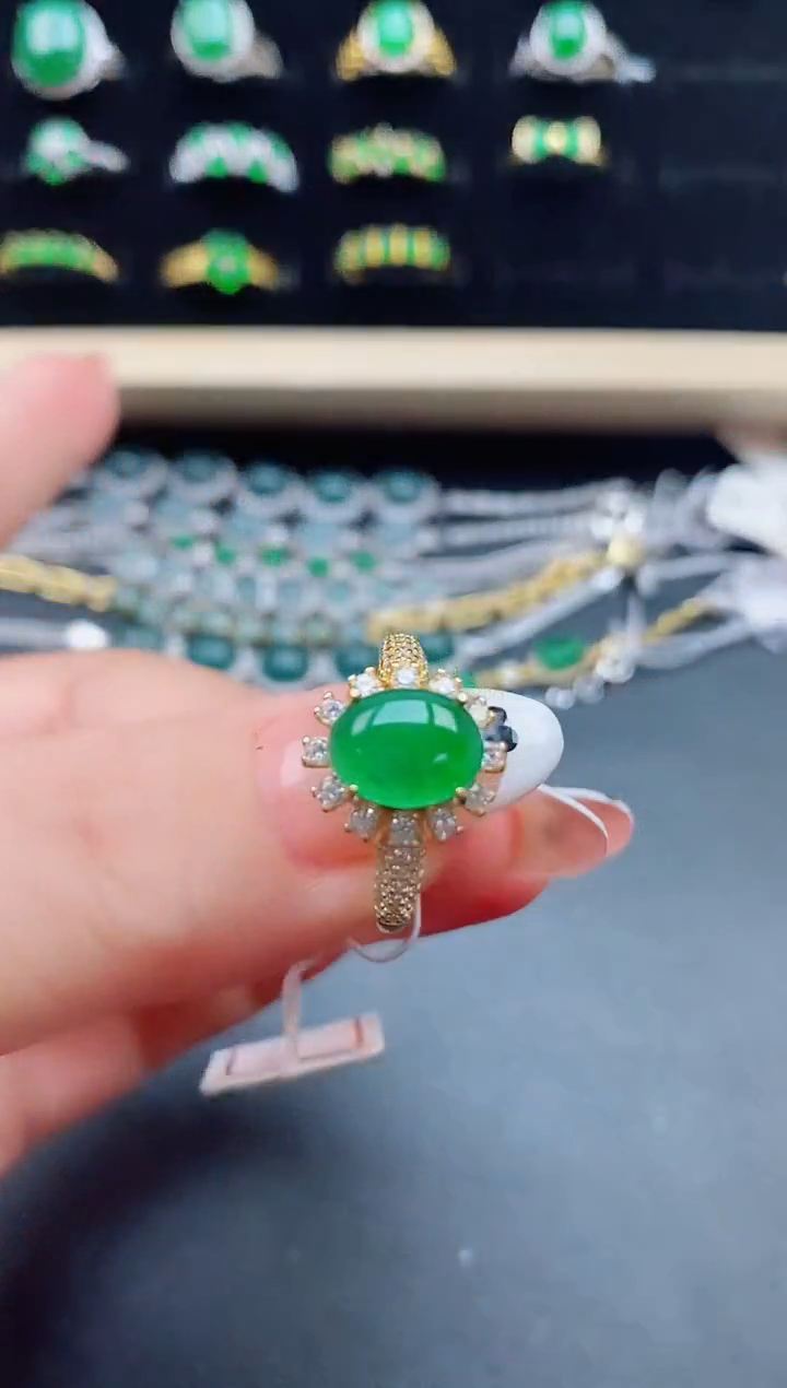 【闪购商品】翡翠戒指银S925镶嵌21321