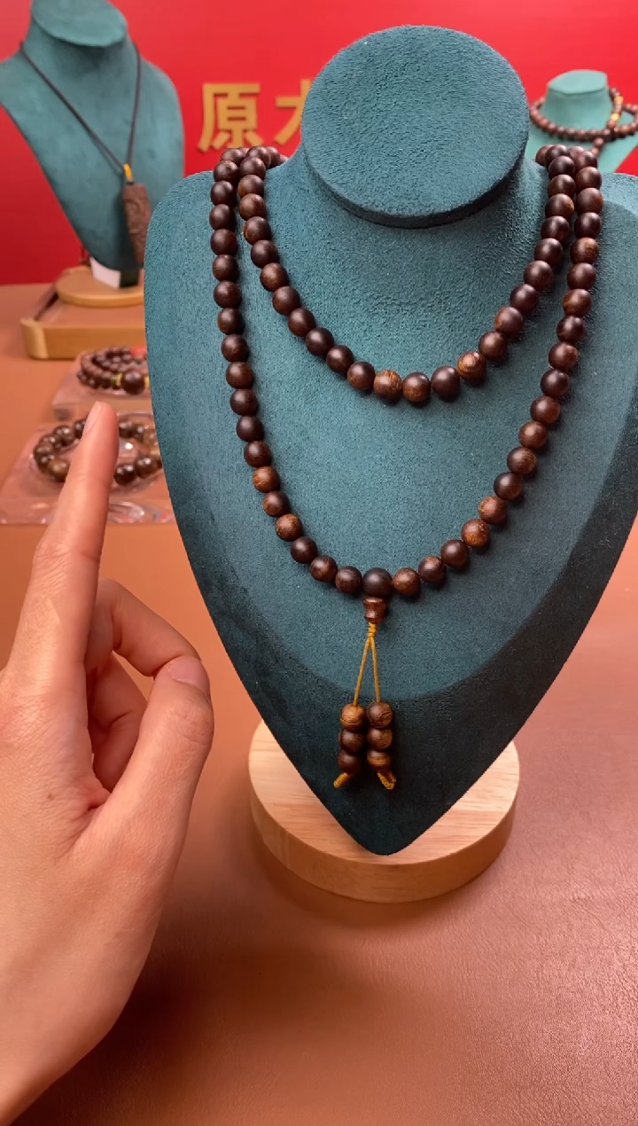 【闪购商品】沉香手串Y沉水富森红土玉化瘿子瘤疤07*108颗