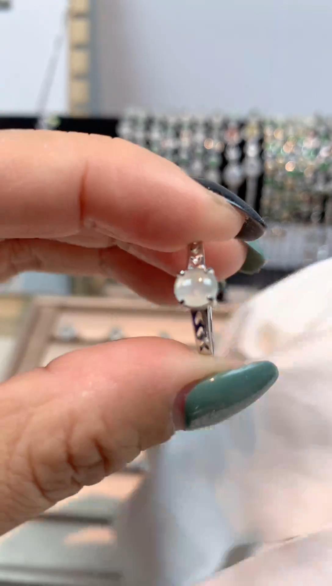 翡翠戒指银S925镶嵌天然A货翡翠