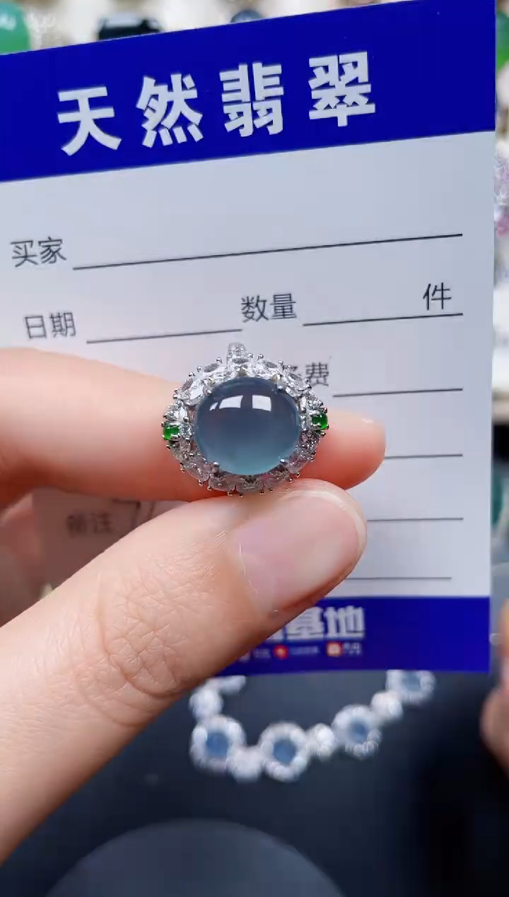 银S925镶嵌戒指翡翠76