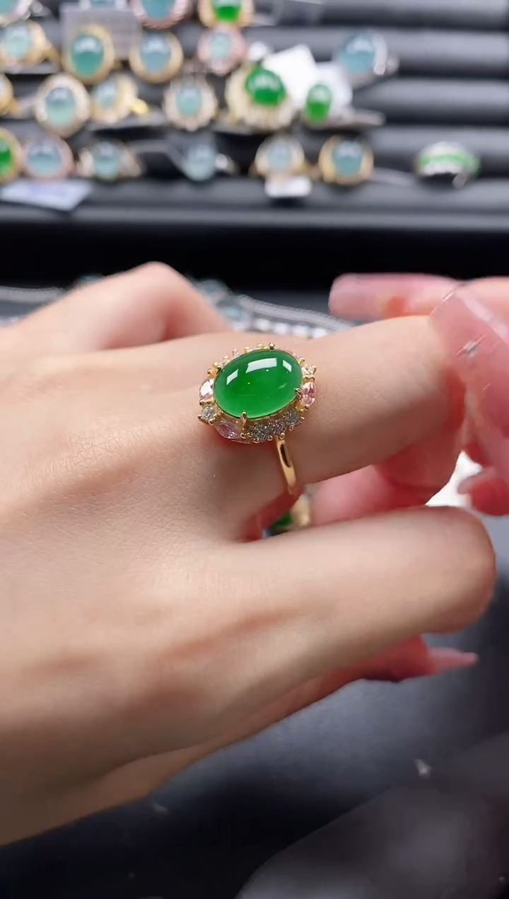 【闪购商品】翡翠戒指银S925镶嵌1111