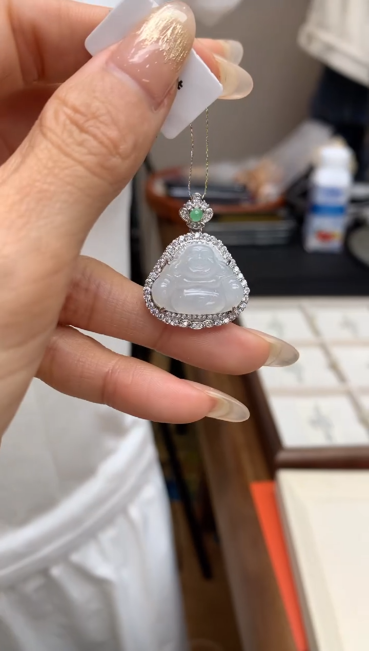 【闪购商品】翡翠颈饰银S925镶嵌佛公