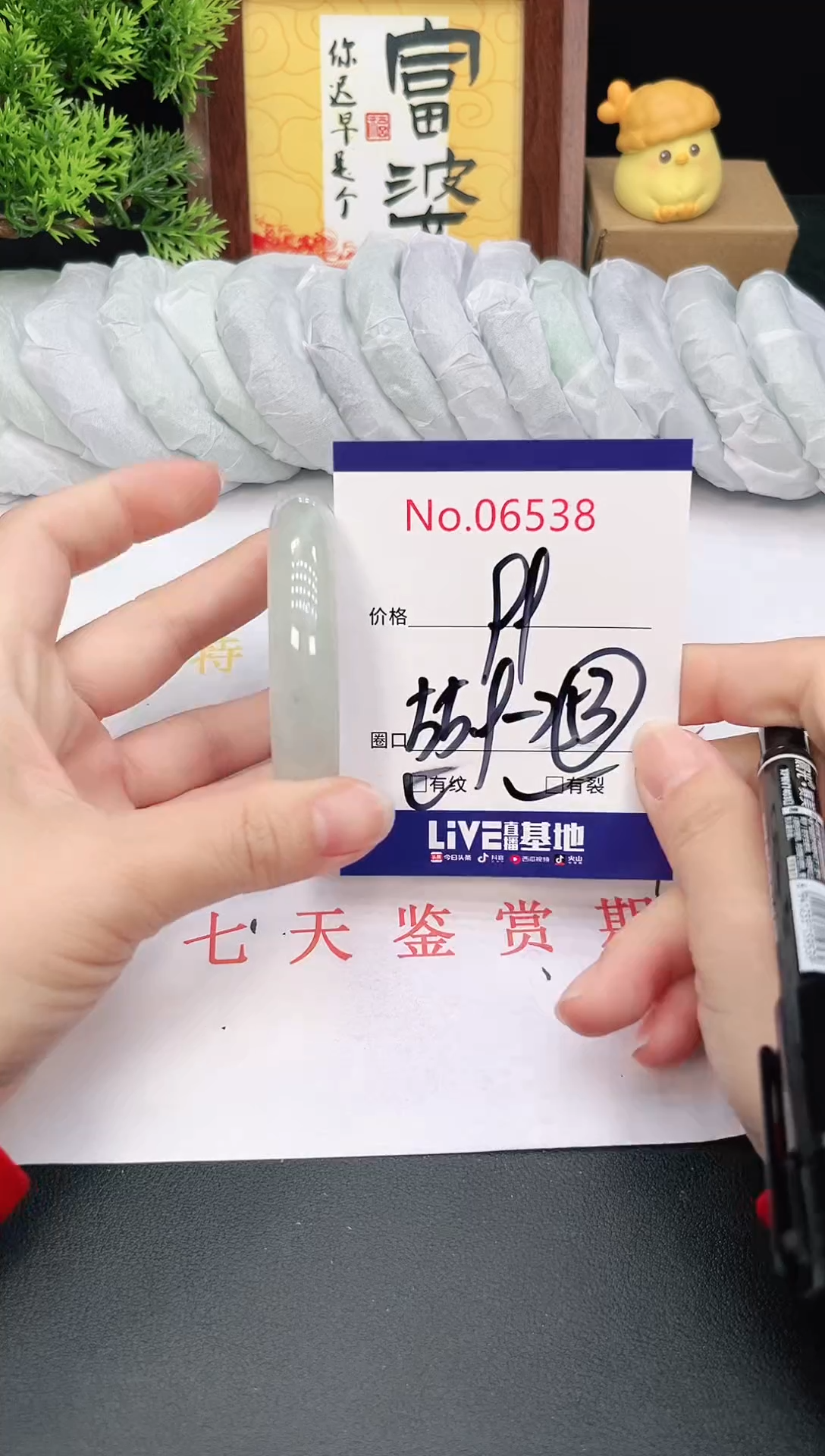 未镶嵌手镯翡翠6538