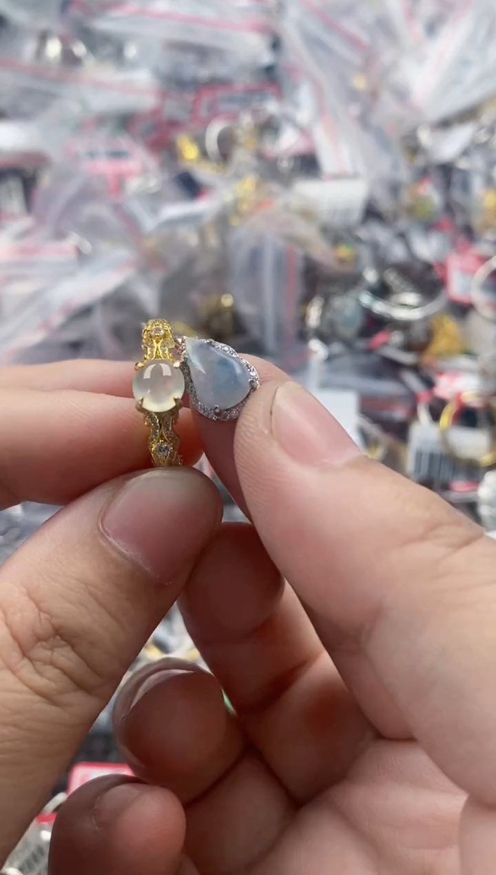 银S925镶嵌戒指翡翠444    10