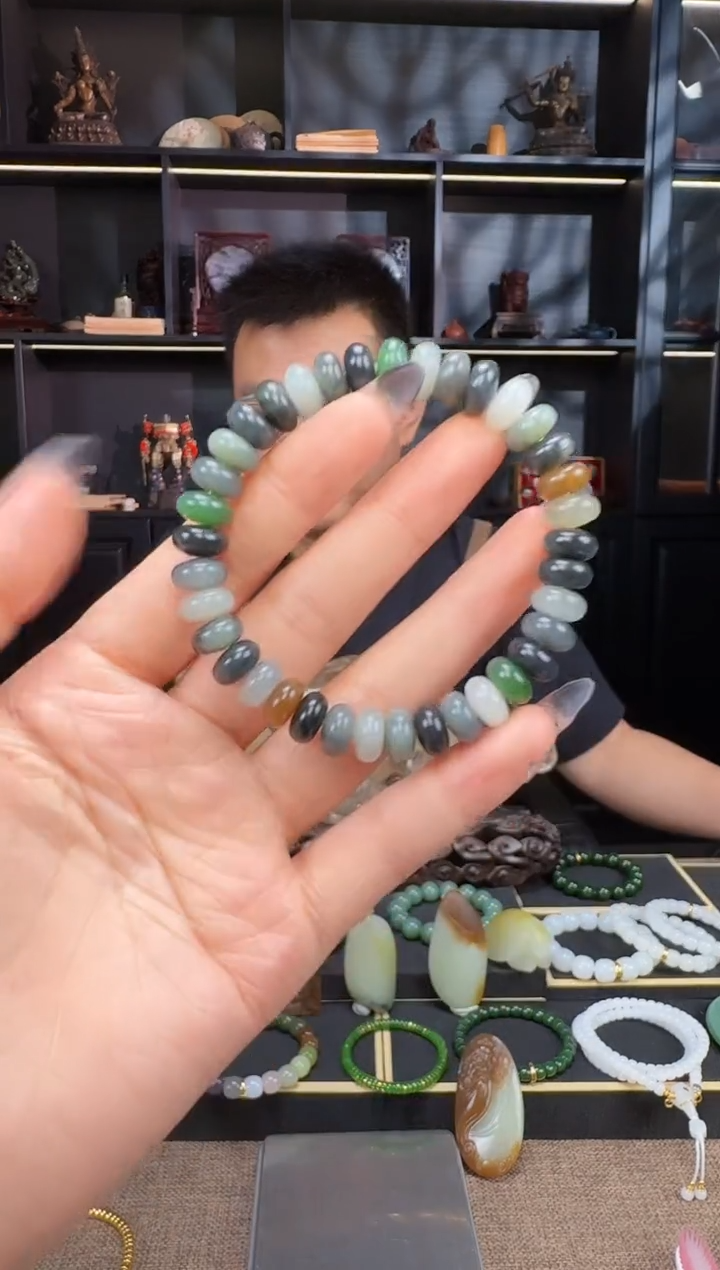 和田玉未镶嵌颈饰10mm算盘手串 多样性发