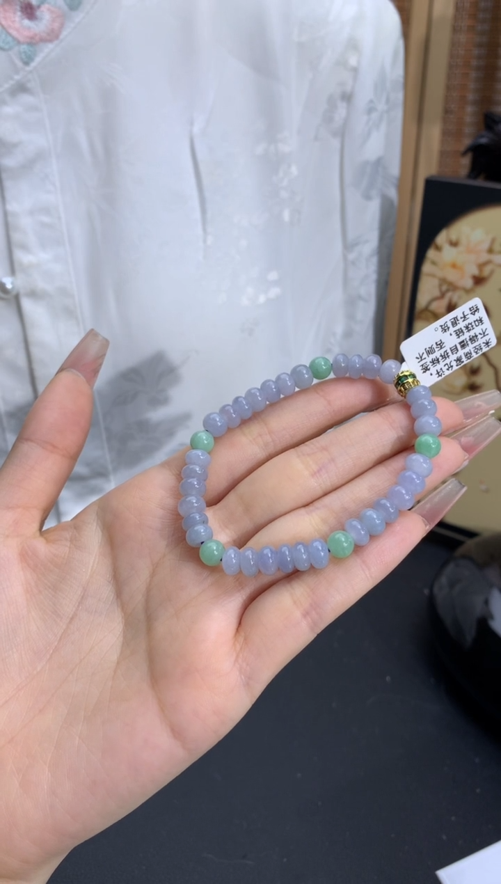【闪购商品】翡翠手链未镶嵌卡6.7-7mm