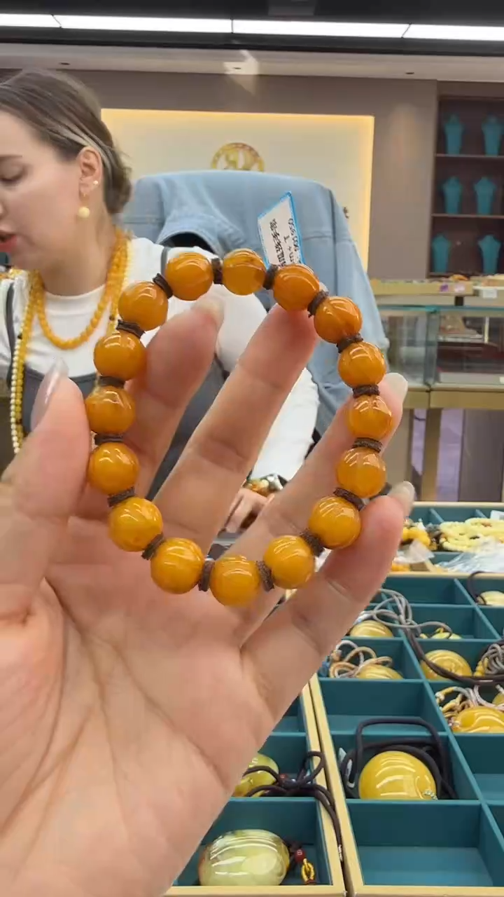 手链琥珀未镶嵌210秒拍号 假一罚三 