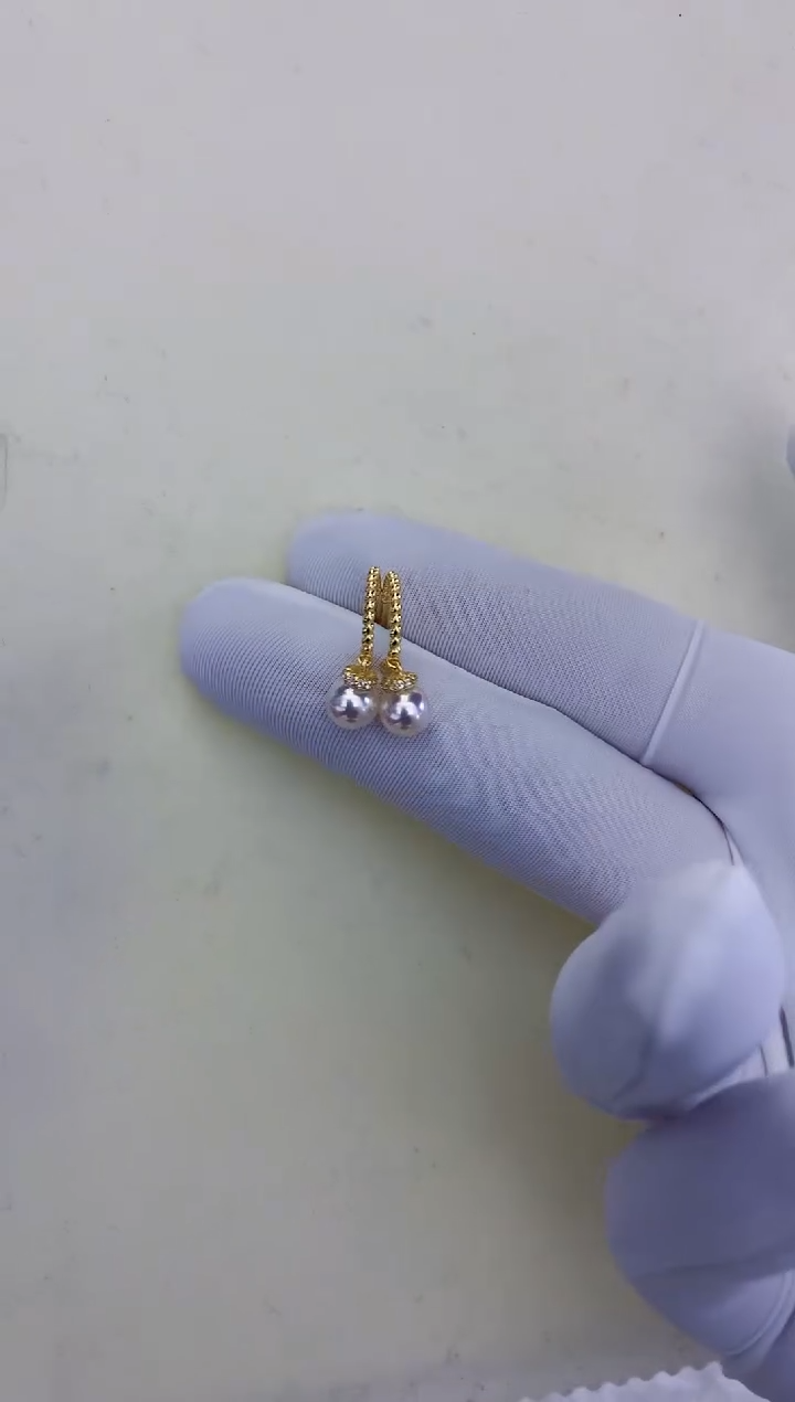 银S925镶嵌饰品海水珍珠设计款耳饰