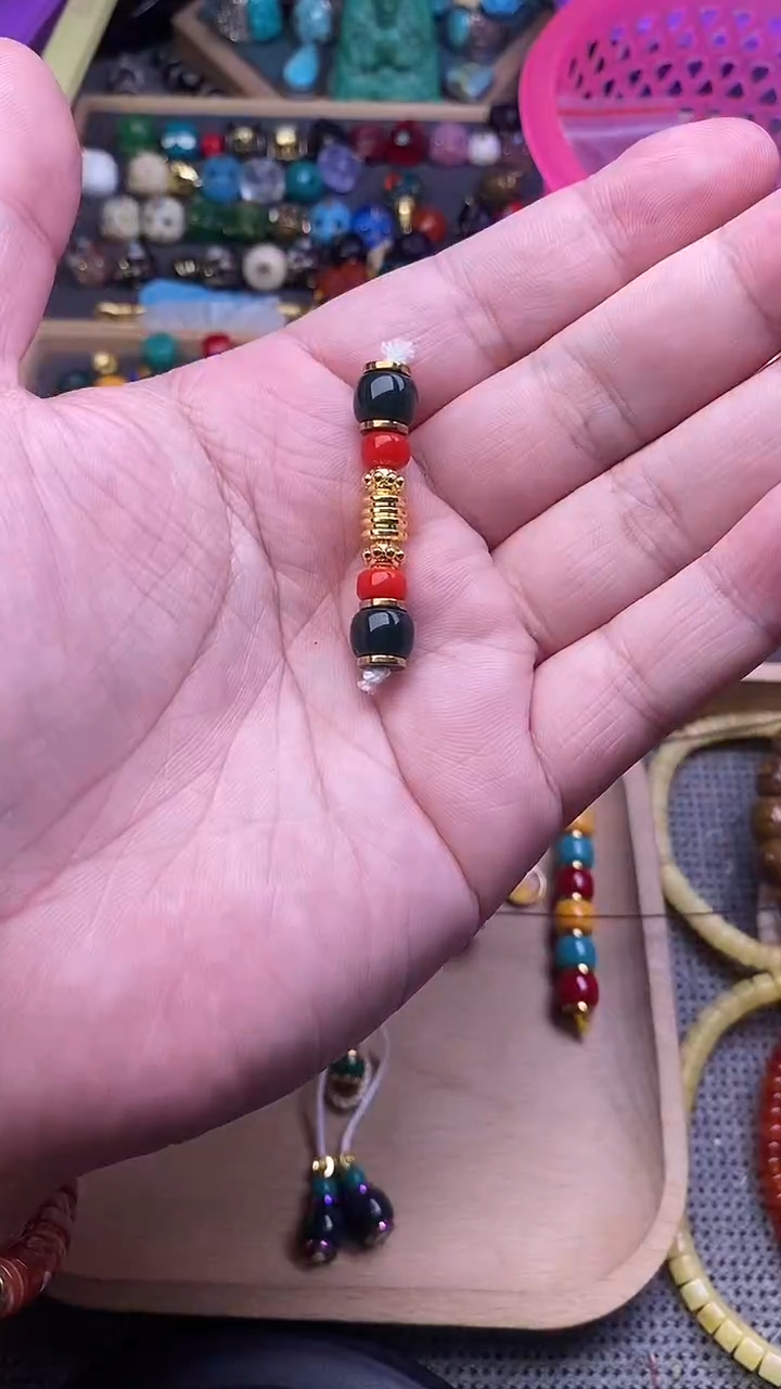 手工艺品琉璃红绿万能轴 一组发