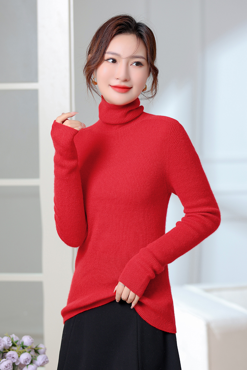 【100%山羊绒】25年新款上 高奢品针织高领弹力-82059