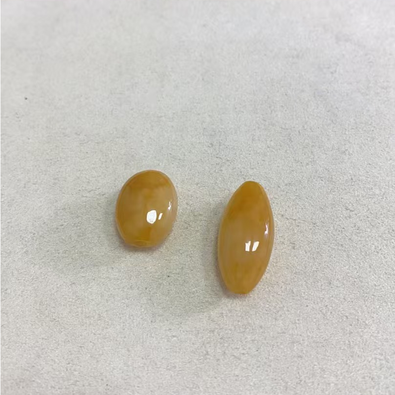 翡翠扁珠 黄翡2个 女款