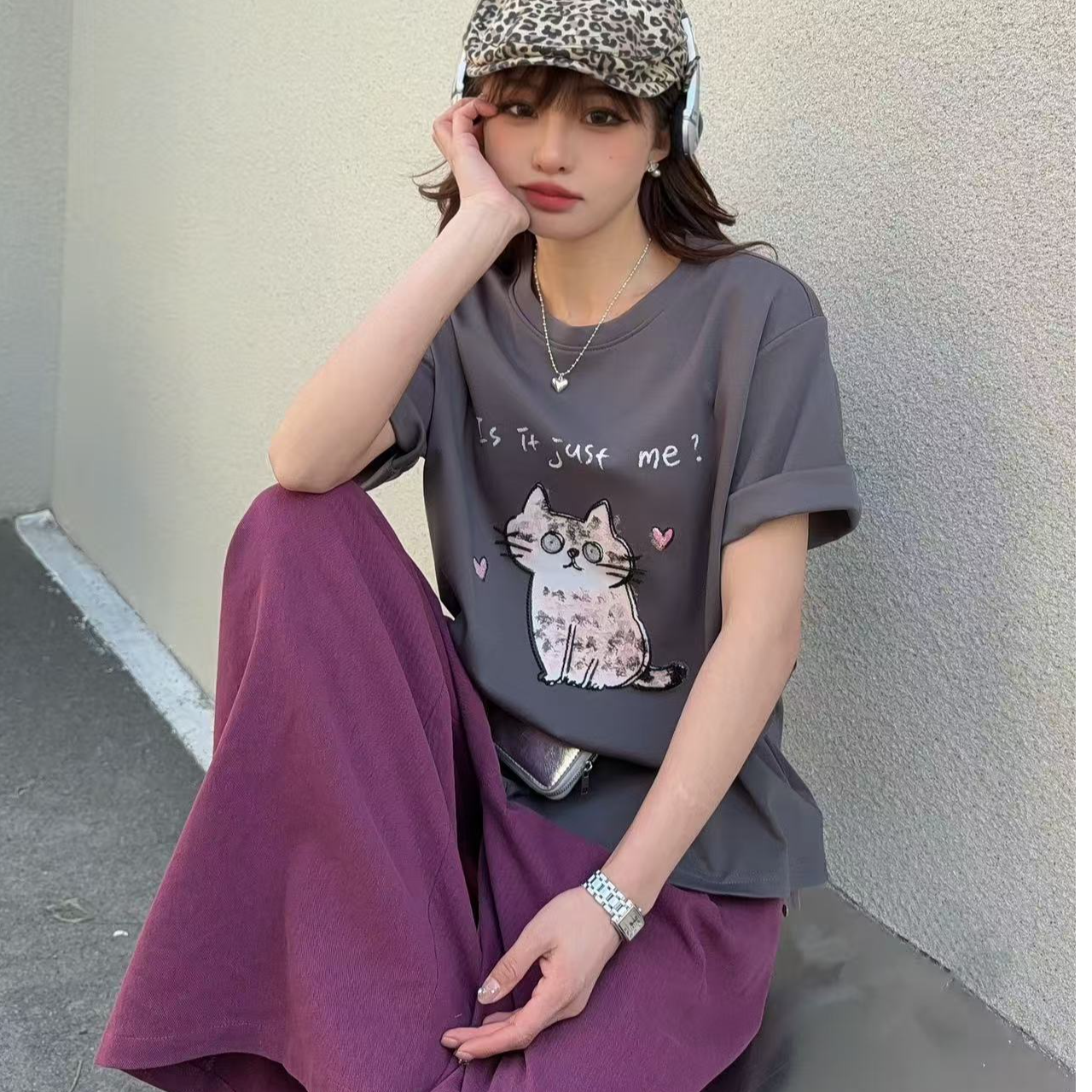 露迪尚品T253017女士夏季圆领短袖T恤时尚百搭内搭半袖上衣