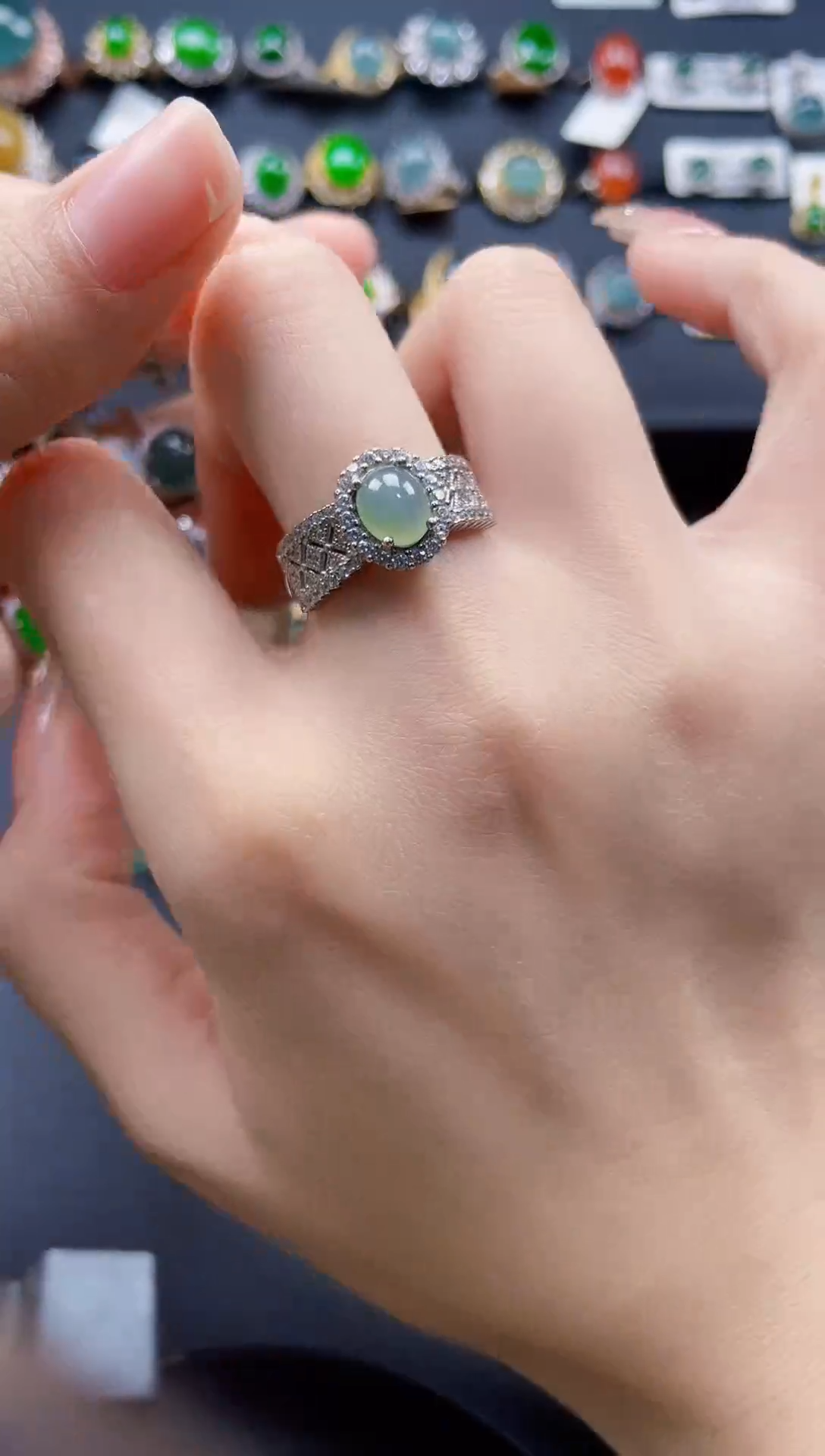 【闪购商品】翡翠戒指银S925镶嵌67856876