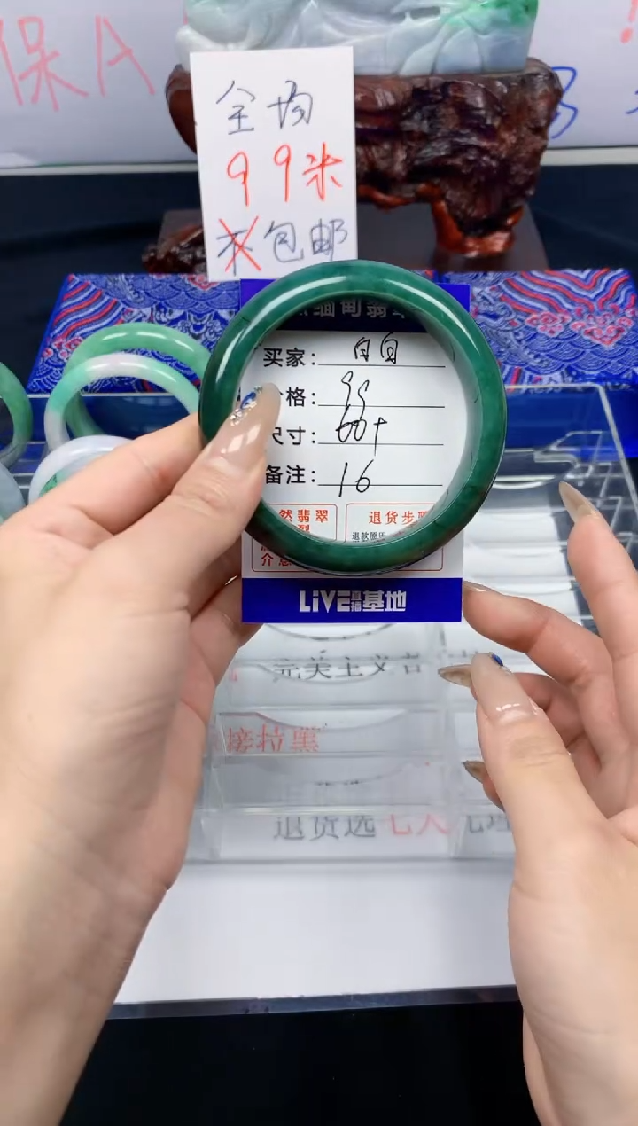 未镶嵌手镯翡翠白***白16