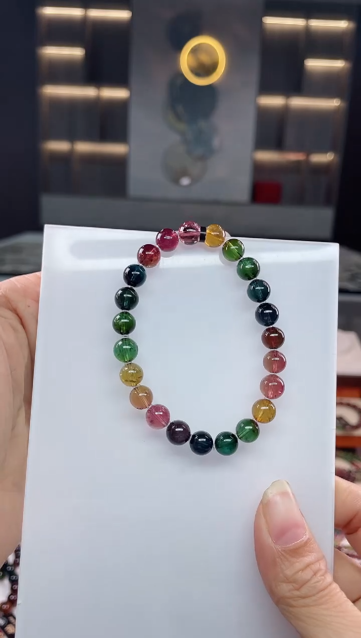 未镶嵌老矿碧玺单圈手串7mm+碧玺骆****บ（多样性发一条）Q