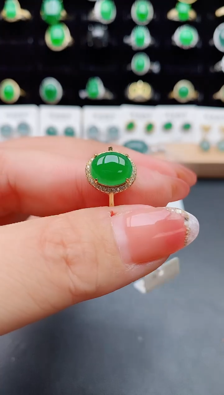 【闪购商品】翡翠戒指银S925镶嵌58050