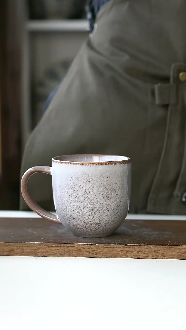 【闪购商品】陶瓷微瑕窑变紫色马克杯380ml@4-2@