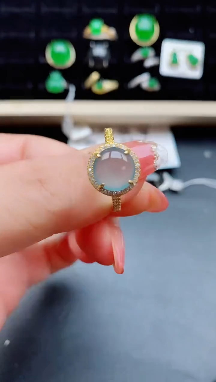【闪购商品】翡翠戒指银S925镶嵌08050