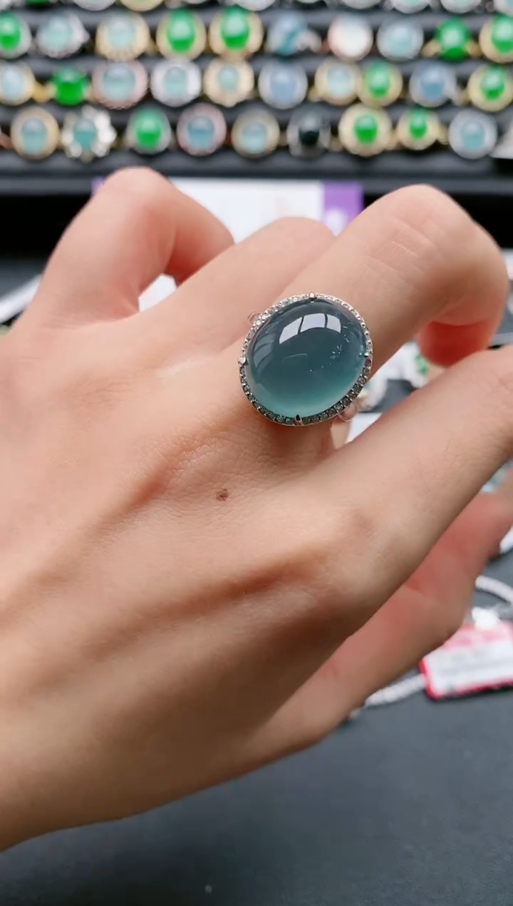 【闪购商品】翡翠戒指银S925镶嵌111111111