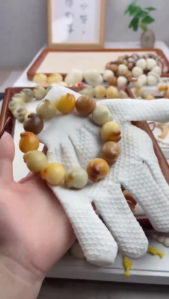 【闪购商品】菩提根/象牙果手串干磨猫爪21mm手串V33