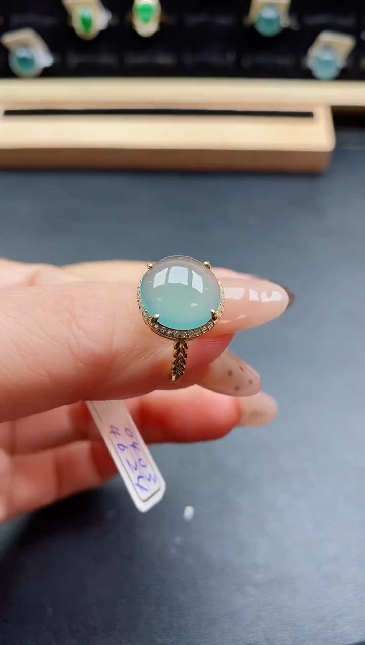 银S925镶嵌戒指翡翠1